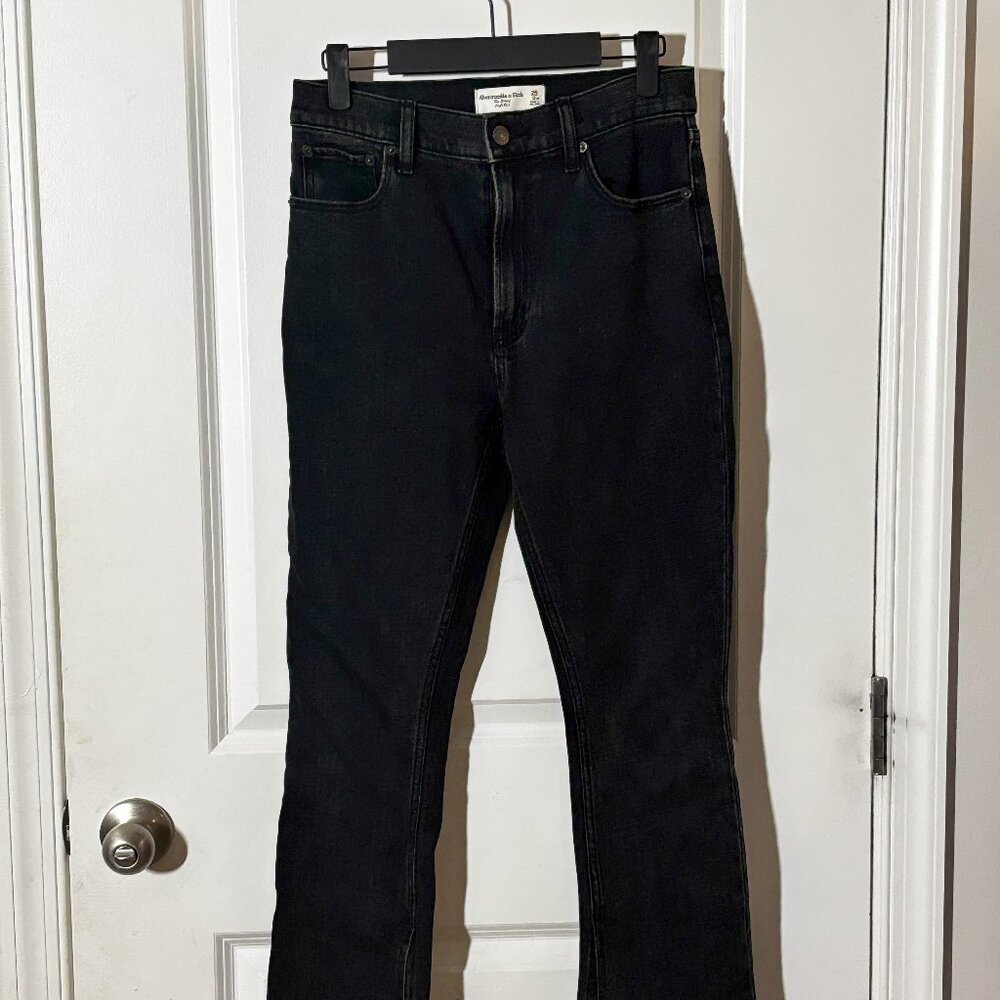 Abercrombie & Fitch Black High-Rise Slim Flare Jeans